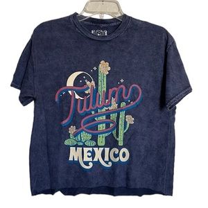 Distressed Graphic Tee Shirt TULUM MEXICO New